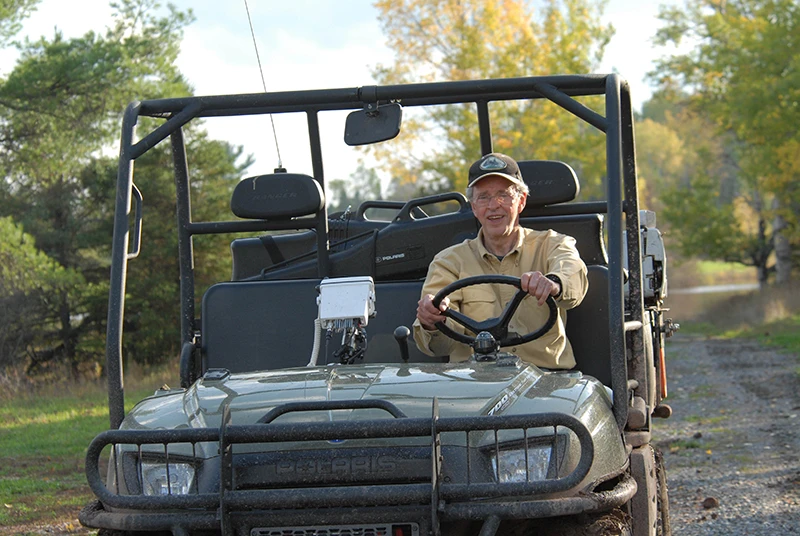 Dr. Stanley enjoying his ride on a photography trip.