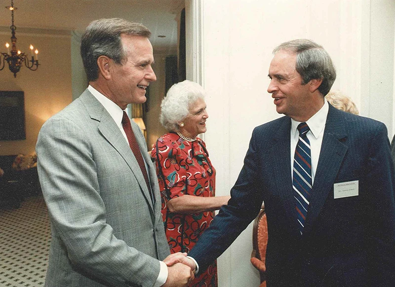 President Bush and his wife Barbara visited First Baptist and met with Dr. Stanley.