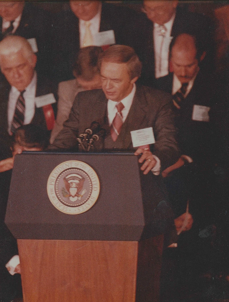 In this undated photo, Dr. Stanley prays to God on behalf of the nation and our leaders.